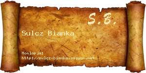 Sulcz Bianka névjegykártya